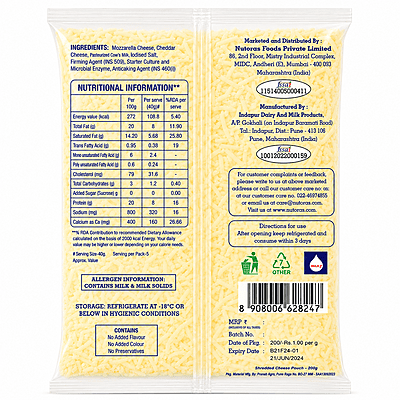 Nutoras Pizza Cheese Shred 200G Nutoras Pizza Cheese Shred 200G
