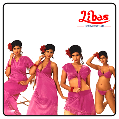 Plain pink satin four piece fancy nighty with net & lace work from libas loungewear-FCN022