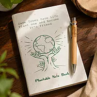 Eco-friendly event kit with seed paper notepad and bamboo pen Eco-friendly event kit with seed paper notepad and bamboo pen