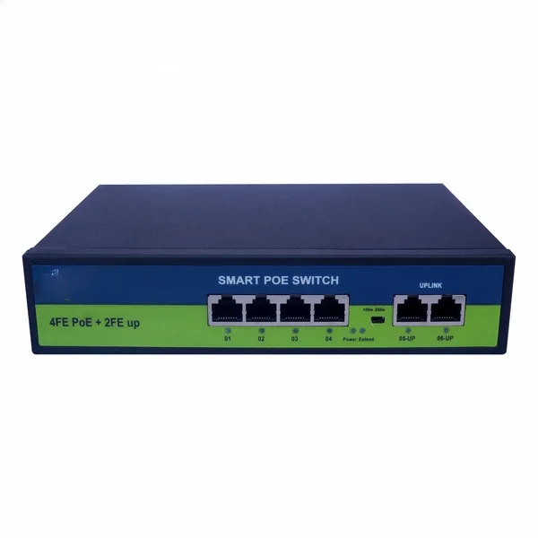 PoE Fast Ethernet Switch , 802.3Af/At Poe+ 100Mbps, Built-In Power, Extend To 250Meter, Unmanaged Metal Plug And Play