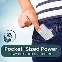 Portronics Power Pebble – 10000mAh 22W Ultra Slim Power Bank (White)