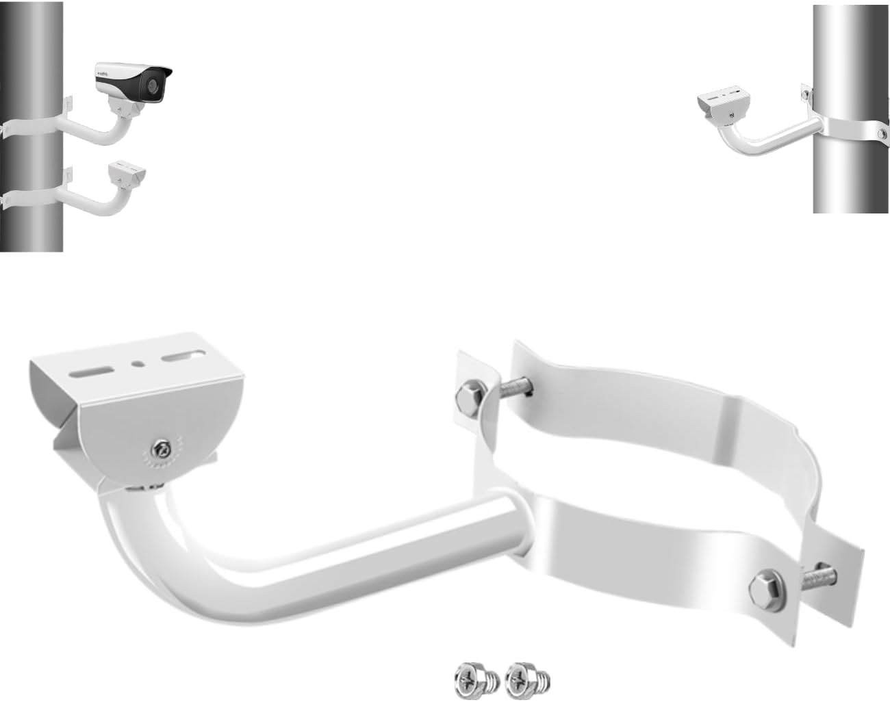 Universal Surveillance Camera Pole Mount – 18” (45.72cm) Adjustable Bracket for Bullet, PTZ, and Dome CCTV Cameras, Heavy Duty Indoor/Outdoor Stand