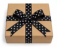 Satin Polka Ribbon - 25 mm-Black-20 Yards