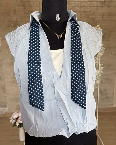 Polka Scarf Top