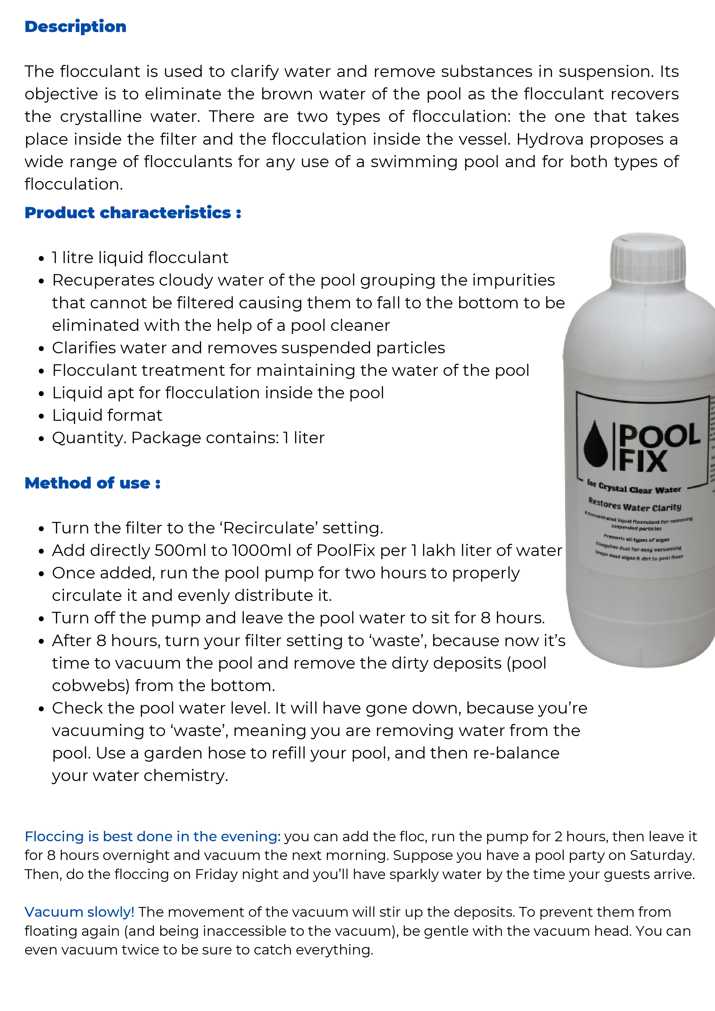 Pool Fix - Swimming Pool Clarifier