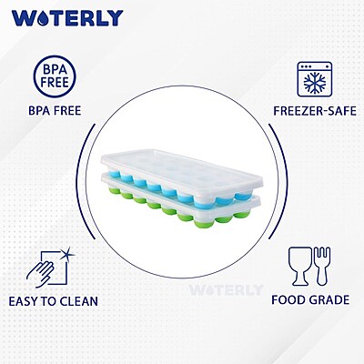 21 Cavity Round Ice Tray Set Pop Up Ice Cube Trays for Freezer with Lid Pack of 2 21 Cavity Round Ice Tray Set Pop Up Ice Cube Trays for Freezer with Lid Pack of 2