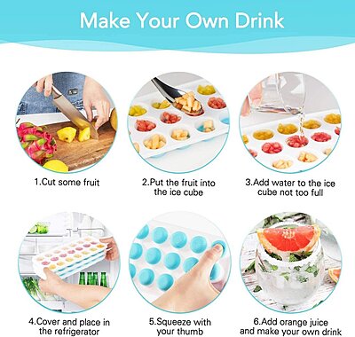 21 Cavity Round Ice Tray Set Pop Up Ice Cube Trays for Freezer with Lid Pack of 2 21 Cavity Round Ice Tray Set Pop Up Ice Cube Trays for Freezer with Lid Pack of 2