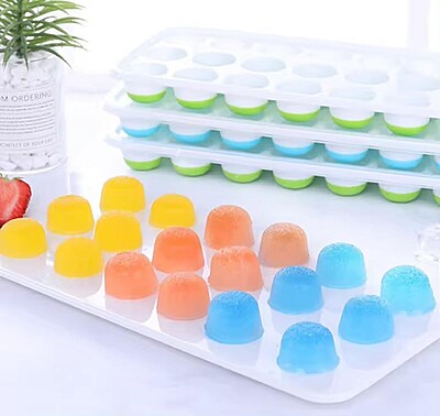 21 Cavity Round Ice Tray Set Pop Up Ice Cube Trays for Freezer with Lid Pack of 2 21 Cavity Round Ice Tray Set Pop Up Ice Cube Trays for Freezer with Lid Pack of 2