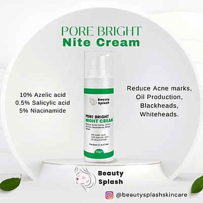 Overnight Glow: Pore Bright Night Cream to Reduce Acne Marks & Control Oil
