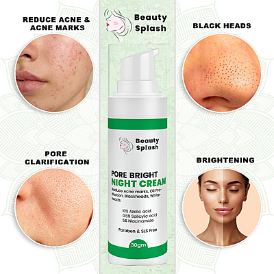 Overnight Glow: Pore Bright Night Cream to Reduce Acne Marks & Control Oil