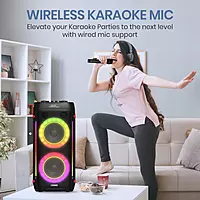 Portronics Iron Beats Wireless Bluetooth Party Speaker – 250W Output| BT 5.3 | Black