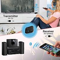 Portronics Auto 14 2-in-1 Bluetooth Transmitter & Receiver Adaptor Portronics Auto 14 2-in-1 Bluetooth Transmitter & Receiver Adaptor