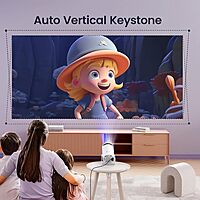 Portronics Beem 440 Smart LED Projector with 720p HD Resolution, Rotatable Design, Built-in Streaming Apps (Netflix, Prime Video, Hotstar), 2000 Lumens, Screen Mirroring, 3 Watts Speaker (White)