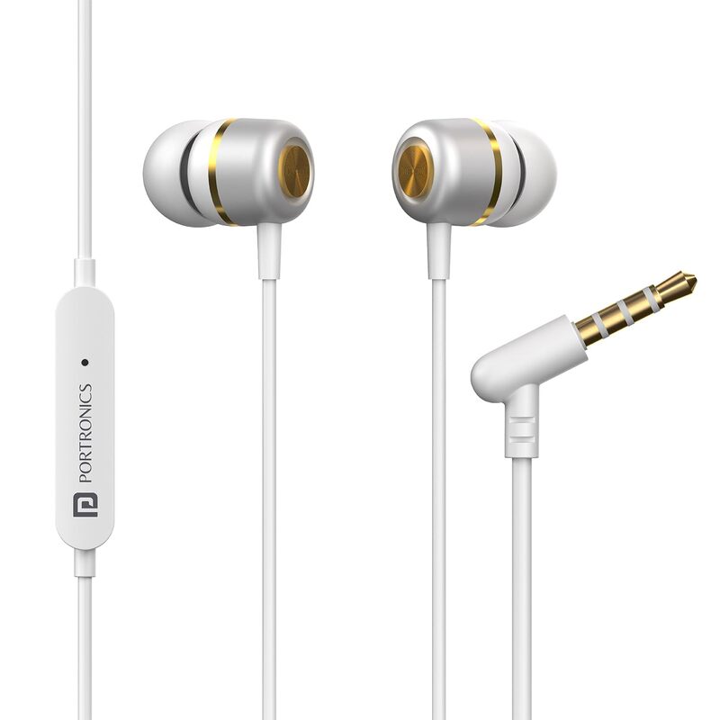 Portronics Conch 10 in-Ear Wired Earphone with 3.5mm Jack, Power Audio, Built-in Mic (White) Portronics Conch 10 in-Ear Wired Earphone with 3.5mm Jack, Power Audio, Built-in Mic (White)