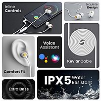 Portronics Conch 10 in-Ear Wired Earphone with 3.5mm Jack, Power Audio, Built-in Mic (White) Portronics Conch 10 in-Ear Wired Earphone with 3.5mm Jack, Power Audio, Built-in Mic (White)