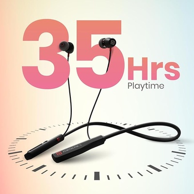 Portronics Harmonics Z11 Wireless Earphones, 35H Playtime, Magnetic ON/OFF, Black Portronics Harmonics Z11 Wireless Earphones, 35H Playtime, Magnetic ON/OFF, Black