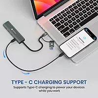 Portronics MPORT EDGE - 5in1 Multiport Hub USB-A + Type-C Dual Input and 100MBPS Ethernet, USB2.0*2, USB3.0*1 & Type-C*1 Output Ports Portronics MPORT EDGE - 5in1 Multiport Hub USB-A + Type-C Dual Input and 100MBPS Ethernet, USB2.0*2, USB3.0*1 & Type-C*1 Output Ports