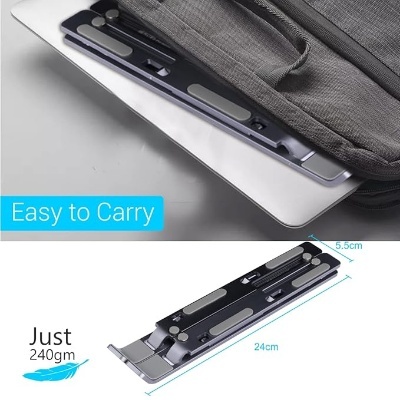 Portronics My Buddy K Portable Laptop Stand with Adjustable Height, Foldable, OverHeating Protection for Laptops & MacBooks Portronics My Buddy K Portable Laptop Stand with Adjustable Height, Foldable, OverHeating Protection for Laptops & MacBooks