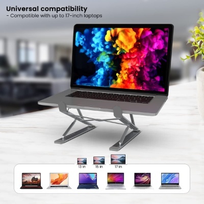 Portronics My Buddy K Portable Laptop Stand with Adjustable Height, Foldable, OverHeating Protection for Laptops & MacBooks Portronics My Buddy K Portable Laptop Stand with Adjustable Height, Foldable, OverHeating Protection for Laptops & MacBooks