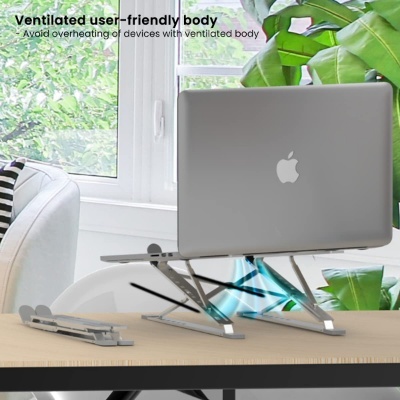 Portronics My Buddy K Portable Laptop Stand with Adjustable Height, Foldable, OverHeating Protection for Laptops & MacBooks Portronics My Buddy K Portable Laptop Stand with Adjustable Height, Foldable, OverHeating Protection for Laptops & MacBooks