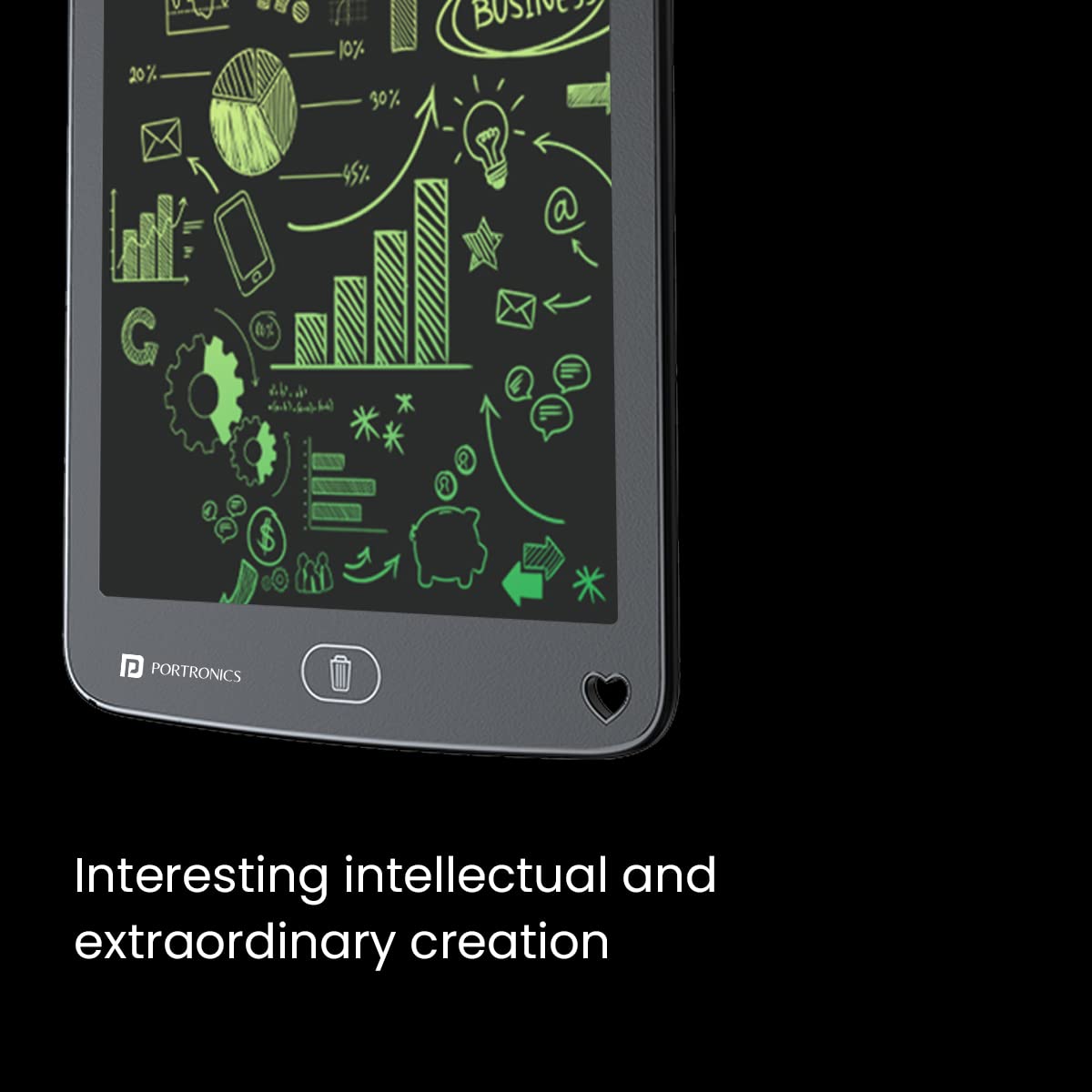 Portronics Ruffpad 12M Re-Writable Multicolor LCD Writing Pad 30.4cm (12 inch) Writing Area, Single Tap Erase, Smart Lock, Long Battery Life (Black) Portronics Ruffpad 12M Re-Writable Multicolor LCD Writing Pad 30.4cm (12 inch) Writing Area, Single Tap Erase, Smart Lock, Long Battery Life (Black)