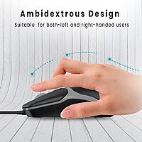 Wired Optical Mouse with 2400 DPI | USB Plug & Play | Ambidextrous Design | 1.5m Cable | 30 Lakh Click Life Wired Optical Mouse with 2400 DPI | USB Plug & Play | Ambidextrous Design | 1.5m Cable | 30 Lakh Click Life