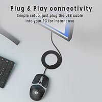 Wired Optical Mouse with 2400 DPI | USB Plug & Play | Ambidextrous Design | 1.5m Cable | 30 Lakh Click Life Wired Optical Mouse with 2400 DPI | USB Plug & Play | Ambidextrous Design | 1.5m Cable | 30 Lakh Click Life