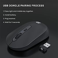 Portronics Toad 13 2.4 GHz Wireless Optical Mouse with USB Nano Receiver, 1200 DPI Resolution Optical Sensor-Black