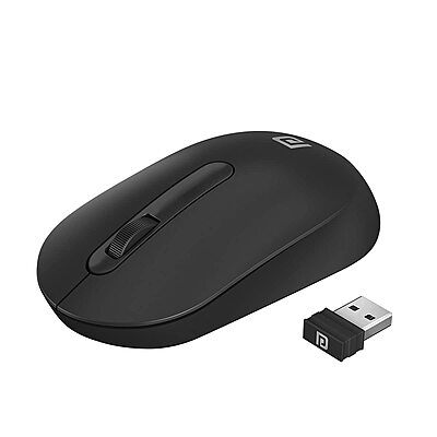 Portronics Toad 13 2.4 GHz Wireless Optical Mouse with USB Nano Receiver, 1200 DPI Resolution Optical Sensor-Black