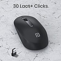 Portronics Toad 13 2.4 GHz Wireless Optical Mouse with USB Nano Receiver, 1200 DPI Resolution Optical Sensor-Black