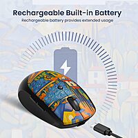 Portronics Toad III Plus Rechargeable Bluetooth Mouse with Bluetooth & 2.4 GHz Wireless Connectivity, Stylish Illustrated Design, 6 Buttons, Soft Silicone Grip for Laptop, PC, Mac (Black) Portronics Toad III Plus Rechargeable Bluetooth Mouse with Bluetooth & 2.4 GHz Wireless Connectivity, Stylish Illustrated Design, 6 Buttons, Soft Silicone Grip for Laptop, PC, Mac (Black)