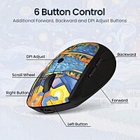 Portronics Toad III Plus Rechargeable Bluetooth Mouse with Bluetooth & 2.4 GHz Wireless Connectivity, Stylish Illustrated Design, 6 Buttons, Soft Silicone Grip for Laptop, PC, Mac (Black) Portronics Toad III Plus Rechargeable Bluetooth Mouse with Bluetooth & 2.4 GHz Wireless Connectivity, Stylish Illustrated Design, 6 Buttons, Soft Silicone Grip for Laptop, PC, Mac (Black)