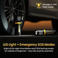 Portronics Vayu 5.0 Lite, Portable 12V DC Corded Tyre Inflator, 150 PSI, Fast Inflation, Digital LED Display, 3M Power Cord, Pressure Detection & Auto Shut Off, LED Light, for Car, Bike, Sport Balls Portronics Vayu 5.0 Lite, Portable 12V DC Corded Tyre Inflator, 150 PSI, Fast Inflation, Digital LED Display, 3M Power Cord, Pressure Detection & Auto Shut Off, LED Light, for Car, Bike, Sport Balls