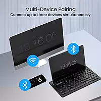 Portronics Bubble Dock Bluetooth + Wireless Keyboard  | Rechargeable | Black | 1 Year Warranty