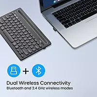 Portronics Bubble Dock Bluetooth + Wireless Keyboard  | Rechargeable | Black | 1 Year Warranty