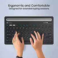 Portronics Bubble Dock Bluetooth + Wireless Keyboard  | Rechargeable | Black | 1 Year Warranty