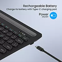 Portronics Bubble Dock Bluetooth + Wireless Keyboard  | Rechargeable | Black | 1 Year Warranty