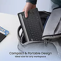 Portronics Bubble Dock Bluetooth + Wireless Keyboard  | Rechargeable | Black | 1 Year Warranty