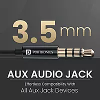 Portronics Gamma A In-Ear Metal Magnetic Earbuds – On/Off/Volume Switch | TPE Cable | 3.5mm | Black