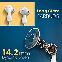 Portronics Kappa A In-Ear Earbuds – On/Off/Volume Switch | TPE Cable | 3.5mm | White