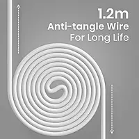 Portronics Conch Theta L In-Ear Earbuds – Lightning | On/Off/Volume Switch | White |