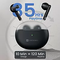 POR 2218 Harmonics Twins S20 TWS Earbuds – Bluetooth 5.3 In-Ear Bass 35H Playtime Black
