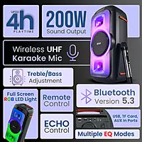 Iron Beats III Party Speaker with Karaoke Mic | Bluetooth 5.3| 1 Year Warranty