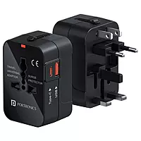 Portronics Juicemate Universal Travel Adapter with Type-C & USB-A Ports | Multi-Plug International Adapter for Smartphones, Tablets & Laptops Portronics Juicemate Universal Travel Adapter with Type-C & USB-A Ports | Multi-Plug International Adapter for Smartphones, Tablets & Laptops