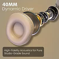 POR 3262 Muffs M6 Wireless Headphones – Bluetooth 5.4 | AUX Support | 40H Playtime | Dual Pairing