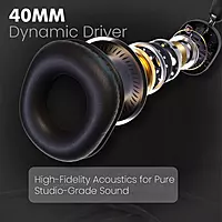 POR 3261 Muffs M6 Wireless Headphones – Bluetooth 5.4  AUX Support  40H Playtime  Dual Pairing