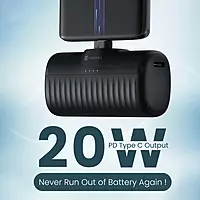 Portronics Power Pebble – 10000mAh 22W Ultra Slim Power Bank (White)