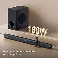 POR 2650 Pure Sound 108 Soundbar – 160W  Subwoofer  Bluetooth, USB, HDMI, SD, AUX  Black