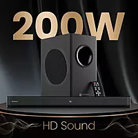 POR 2547 Pure Sound 107 Soundbar – 200W | Subwoofer | Bluetooth, USB, HDMI, SD, AUX| Black