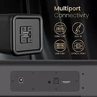 POR 2547 Pure Sound 107 Soundbar – 200W | Subwoofer | Bluetooth, USB, HDMI, SD, AUX| Black